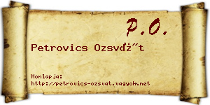 Petrovics Ozsvát névjegykártya